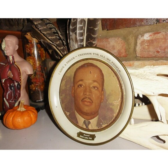 Vintage Reverend Martin Luther King Metal Wall Hanging Plate I have a dream - Picture 5 of 10